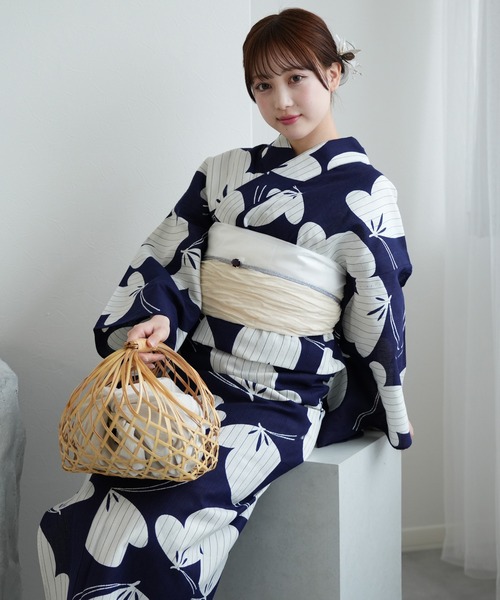 utatane 浴衣 手染め注染浴衣3点セット utatane×注染工房 綿麻
