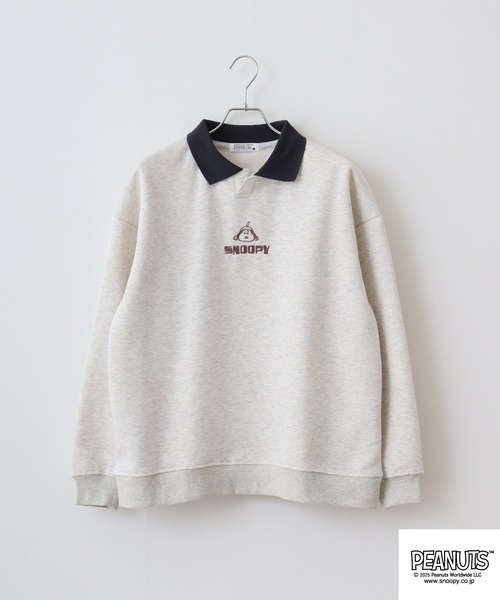 PEANUTS トレーナー スウェット 襟付き裏起毛トレーナー スヌーピー