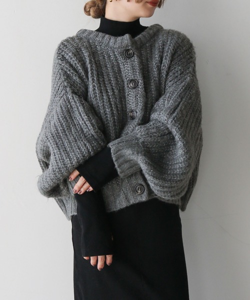 smomoko-0402　カーディガン　ダークグレー smomoko-0402 カーディガン ダークグレー smomoko-0402 カーディガン