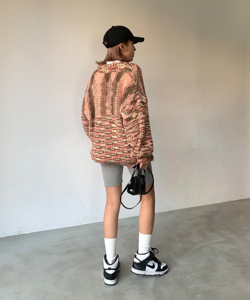 「SHAGGIE」 ニットカーディガン FREE オレンジ レディース_画像7