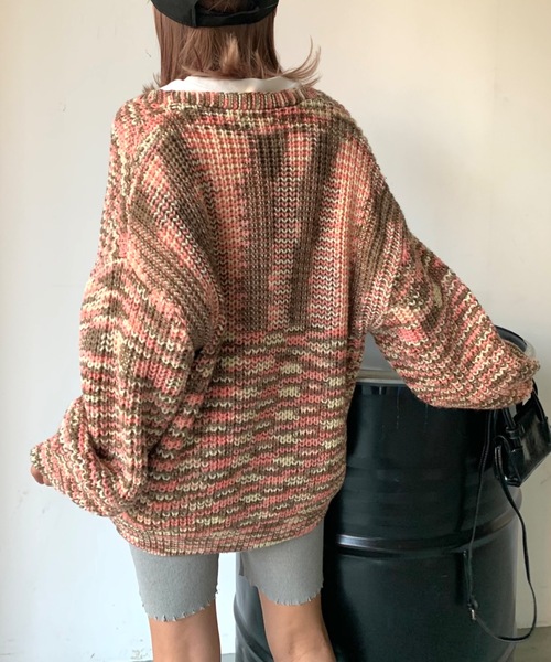 「SHAGGIE」 ニットカーディガン FREE オレンジ レディース_画像9