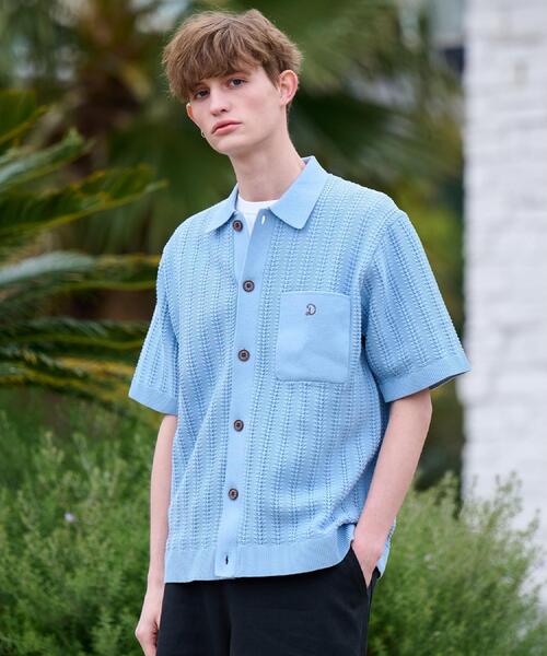 ＊DRESSTIER ＊キューバニットシャツ＊ネイビー XL ＊ DRESSTERIOR セーター ニット 「Safari5月号掲載」オーガニック