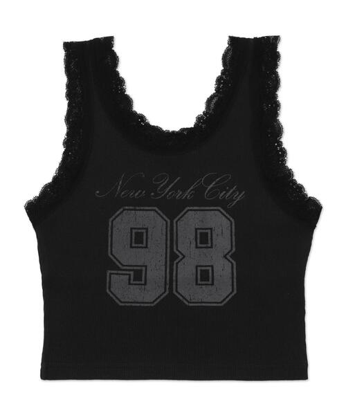 D&G♡ブラック♡タンクトップ ♡サイドレース WEGO（ウィゴー） タンクトップ ノースリーブ WEGO/グラフィックレース
