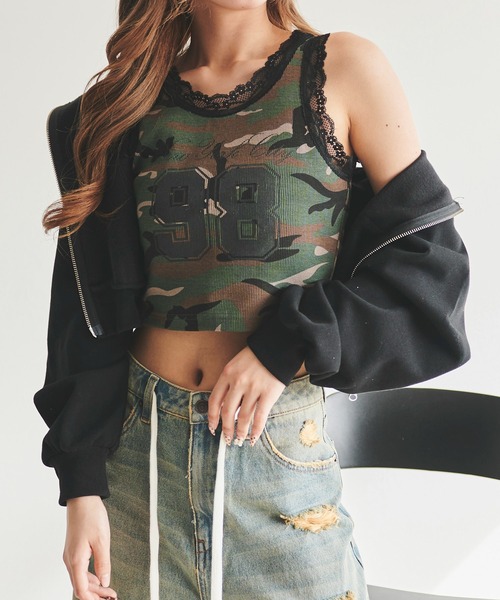 WEGO（ウィゴー） タンクトップ ノースリーブ WEGO/グラフィックレース