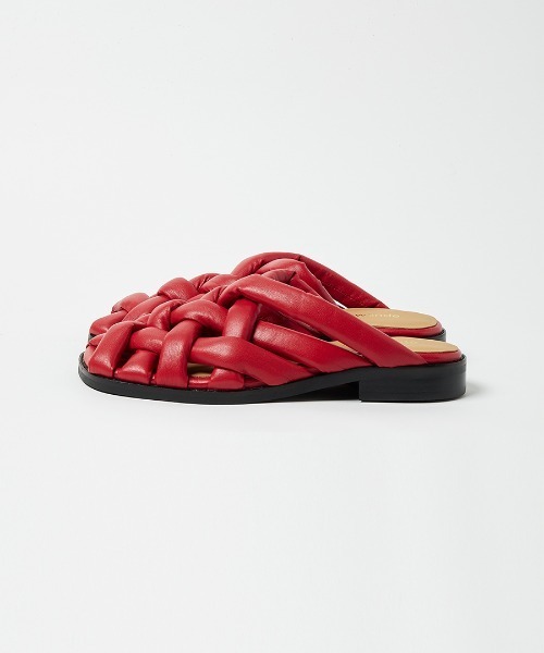 leinwande 編み込みサンダル レッド leinwande（ラインヴァンド） サンダル Basket Sandal / バスケット