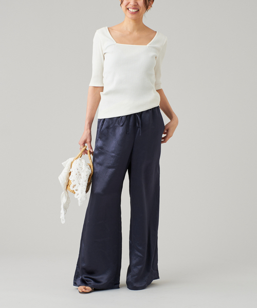 tシャツ IENA LA BOUCLE コンパクトベアスクエアネックカットソー レディース 予約》IENA LA BOUCLE コンパクトベアスクエアネックカットソー