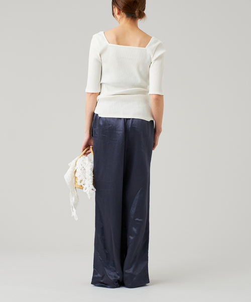 IENAカットソー IENA LA BOUCLE tシャツ リブスクエアネックカットソー