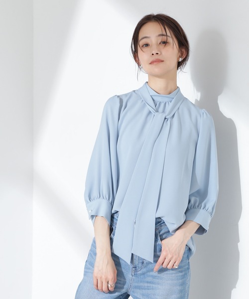 NANO universe（ナノ・ユニバース） ブラウス シャツ ボウタイ取り外し