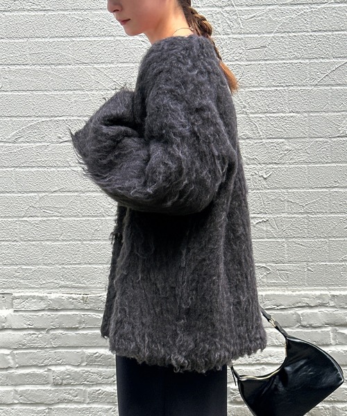 「select MOCA」 ニットカーディガン FREE ベージュ レディース_画像6