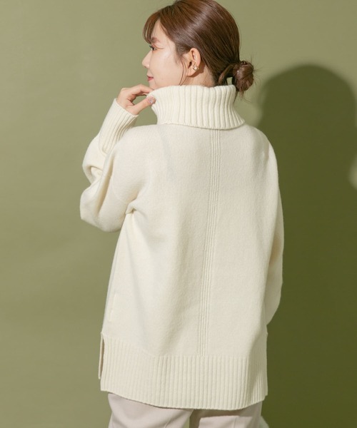 URBAN RESEARCH ROSSO WOMEN」 タートルネックニット FREE ネイビー