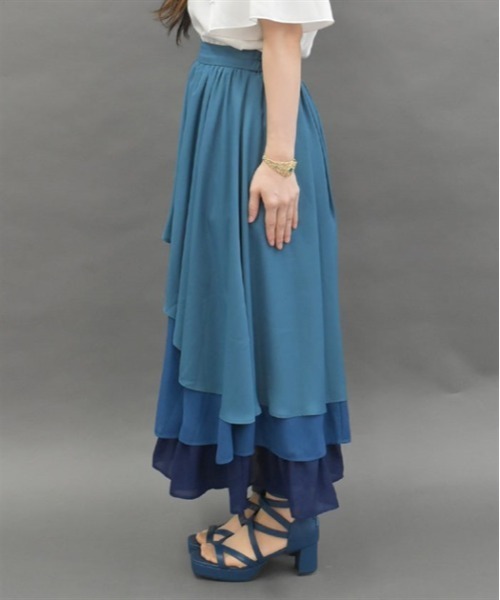 LEATS PLAS スカート 紫 グラデーション グラデレースサーキュラースカート【追加予約】 | レディース服