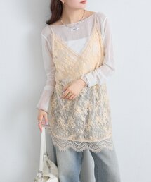 mystic（ミスティック） ブラウス シャツ レースVキャミチュニック