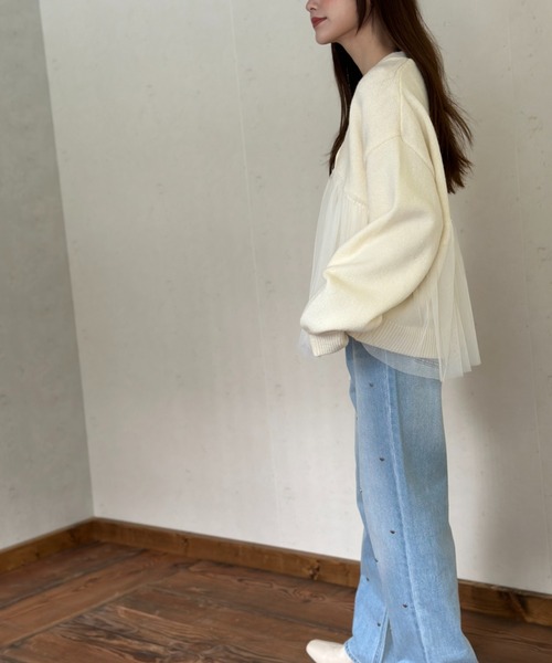 「Per sist ence」 ニットカーディガン FREE アイボリー レディース_画像8