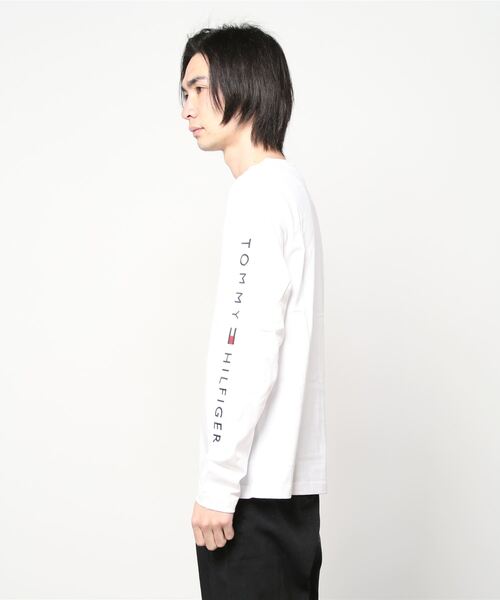 「TOMMY HILFIGER」 長袖Tシャツ SMALL ブラック メンズ