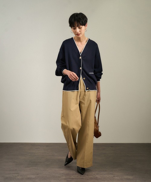 SALON adam et rope' カーディガン 「WEB限定」メタルボタン