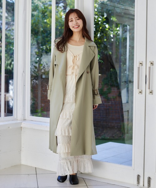 「mysty woman」 トレンチコート FREE ブラック レディース_画像4