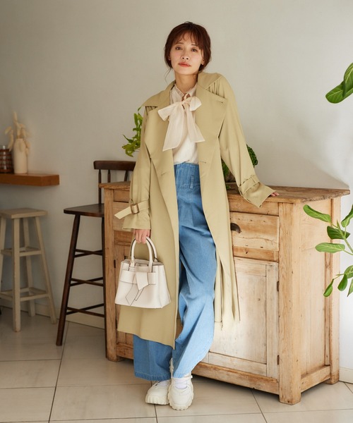 「mysty woman」 トレンチコート FREE ブラック レディース_画像6