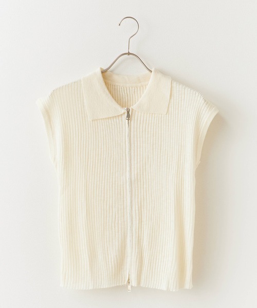 ROOP TOKYO ポロシャツ ポロ Double-zip short-sleeved knit polo