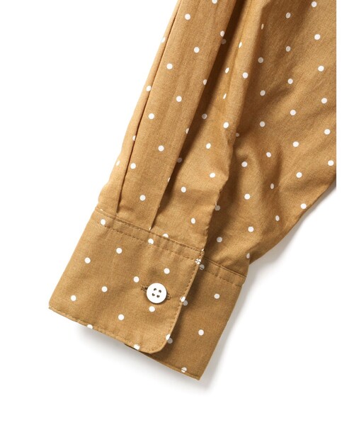 MidiUmi（ミディウミ） ブラウス シャツ ドット柄バンドカラーシャツ