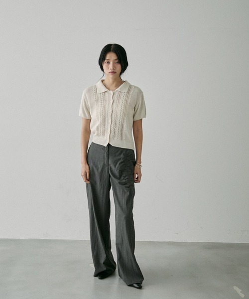 NUJOH パンツ One-Side Shirring Pants / ワンサイド シャーリング