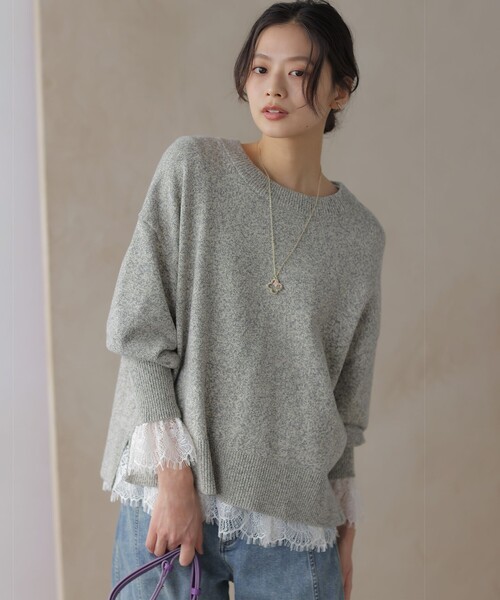 組曲（KUMIKYOKU） ニット セーター コットンカシミヤMIX クルーネック