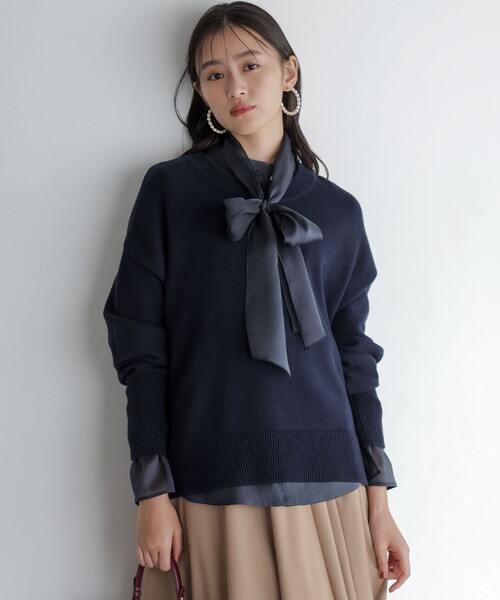 組曲（KUMIKYOKU） ニット セーター コットンカシミヤMIX クルーネック