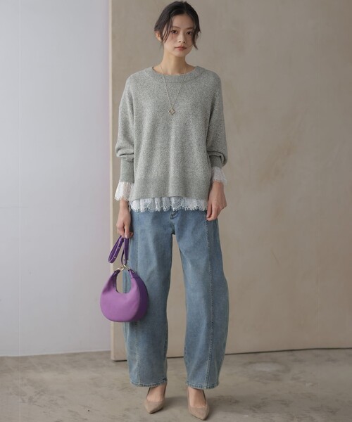 組曲（KUMIKYOKU） ニット セーター コットンカシミヤMIX クルーネック