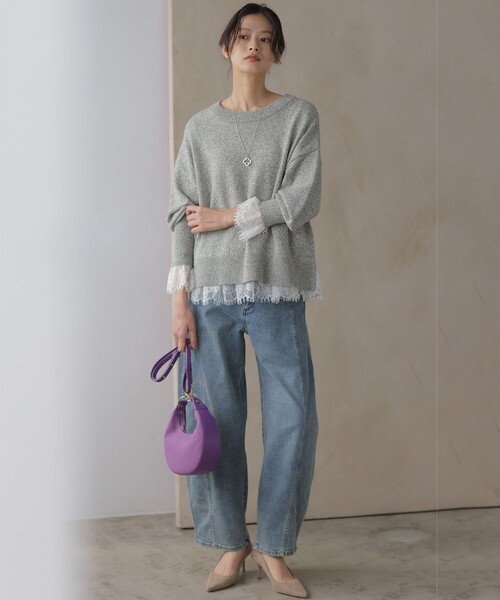 組曲（KUMIKYOKU） ニット セーター コットンカシミヤMIX クルーネック