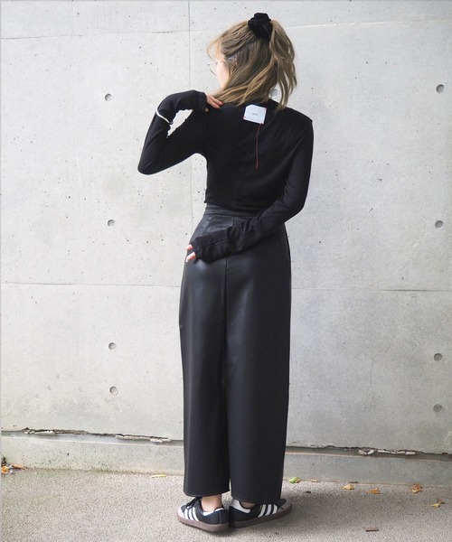 tシャツ back tag sheer tops /ウールブレンドバックタグシアー