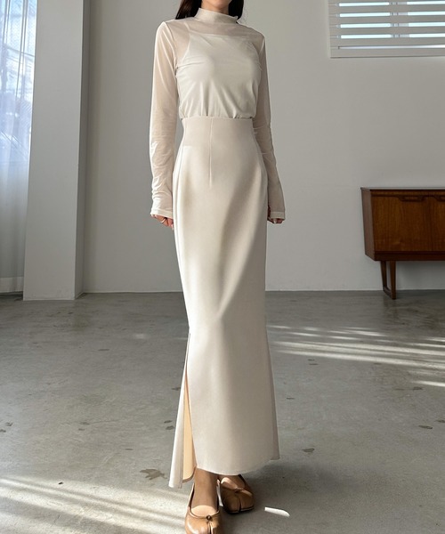 「Louere」 ロングスカート MEDIUM アイボリー レディース_画像9