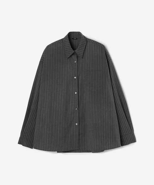 Bshop ブラウス シャツ eunoia | ウールライク ストライプシャツ WOMEN