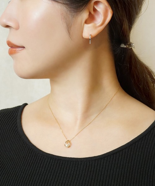 TAKE-UP（テイクアップ） ピアス K14/K10 シンプルフープピアス( WG