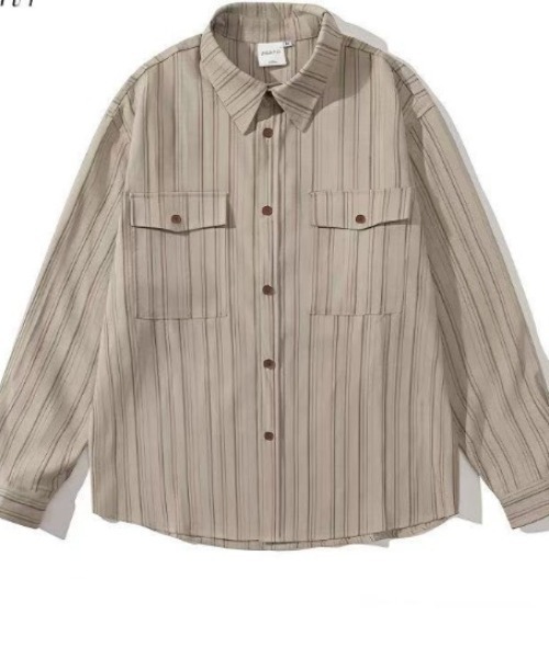 FreeZone シャツ ストライプ柄オーバーサイズシャツ メンズ レディース