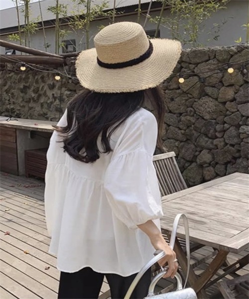 「Dream garden」 7分袖ブラウス X-LARGE ホワイト レディース_画像4