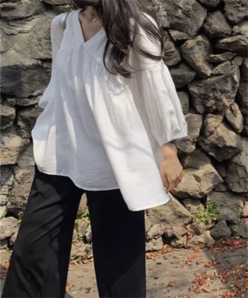 「Dream garden」 7分袖ブラウス X-LARGE ホワイト レディース_画像6