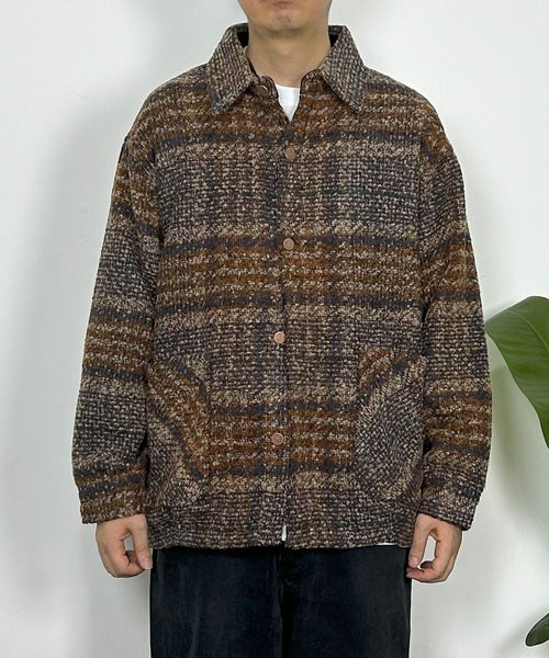 LUDLOW ラドローラメ チェック ツイード ブルゾン LUDLOW ラドローラメ チェック ツイード ブルゾン LUDLOW ラドローラメ