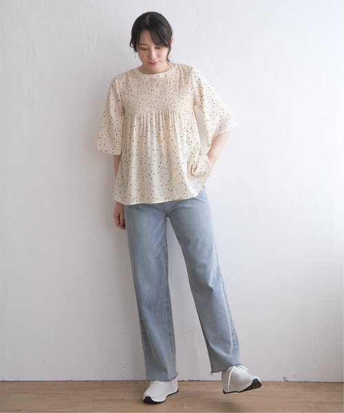 「ikka」 半袖ブラウス M ブルー レディース_画像3