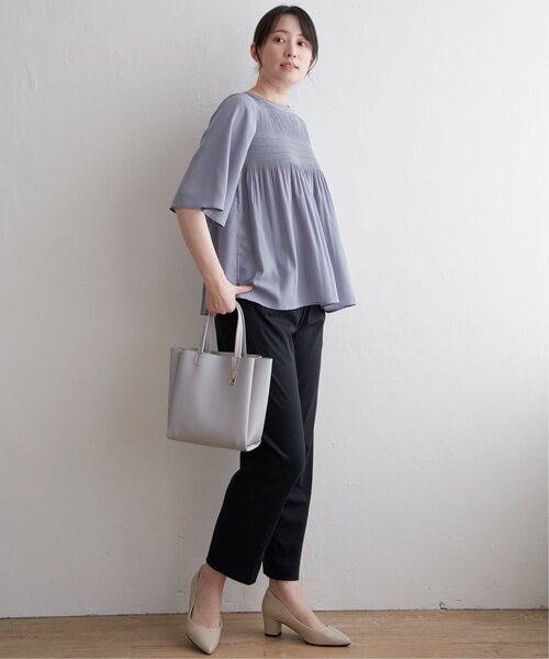 「ikka」 半袖ブラウス M ブルー レディース_画像9