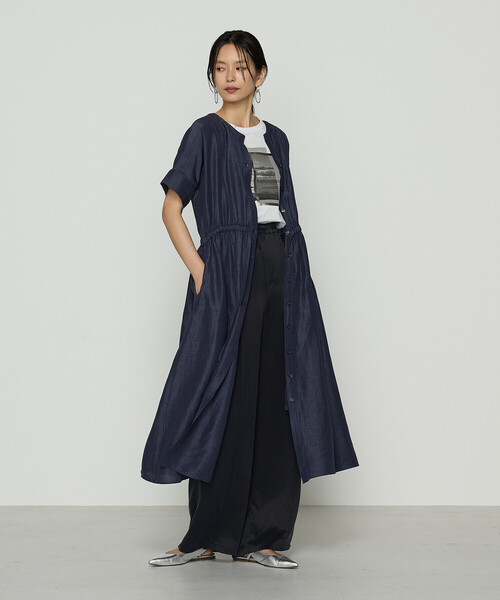 Gabardine K.T（ギャバジンK.T） ワンピース アセテートリネンタッサー