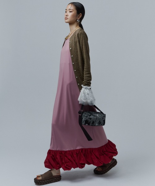 ワンピース Ballon hem strechy dress / バルーンヘムストレッチドレス