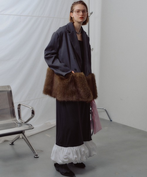 ワンピース Ballon hem strechy dress / バルーンヘムストレッチドレス