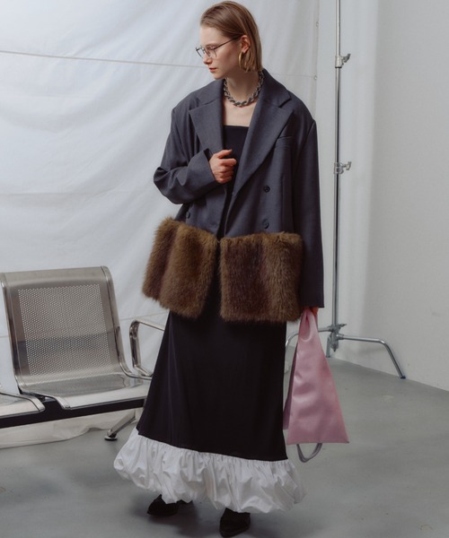 ワンピース Ballon hem strechy dress / バルーンヘムストレッチドレス