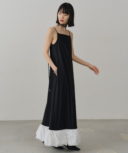 ワンピース Ballon hem strechy dress / バルーンヘムストレッチドレス ワンピース Ballon hem strechy dress / バルーンヘムストレッチドレス