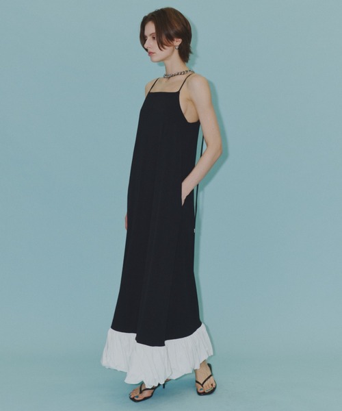 ワンピース Ballon hem strechy dress / バルーンヘムストレッチドレス