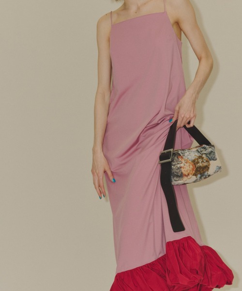 ワンピース Ballon hem strechy dress / バルーンヘムストレッチドレス