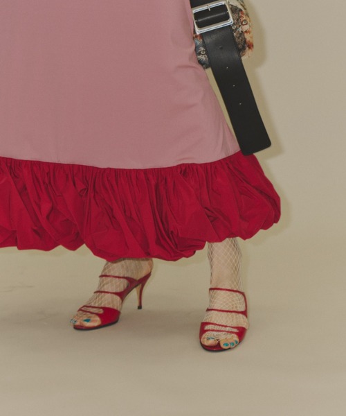 ワンピース Ballon hem strechy dress / バルーンヘムストレッチドレス