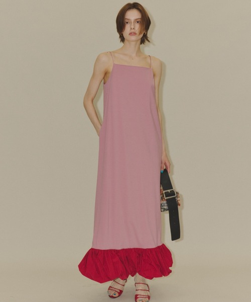 ワンピース Ballon hem strechy dress / バルーンヘムストレッチドレス