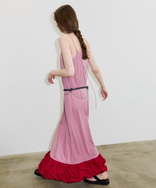 ワンピース Ballon hem strechy dress / バルーンヘムストレッチドレス
