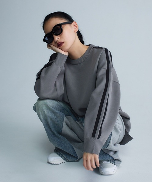 JEANASIS（ジーナシス） ニット セーター 「Les Fleurs」ラインプル