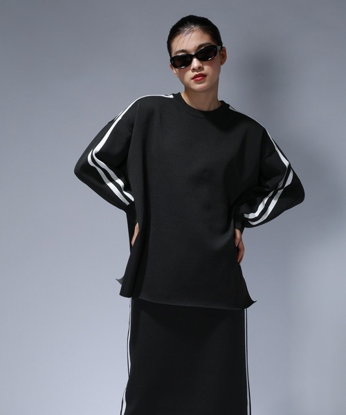 JEANASIS セーターとスカートのセット F 黒系 JEANASIS（ジーナシス） ニット セーター 「Les Fleurs」ラインプル